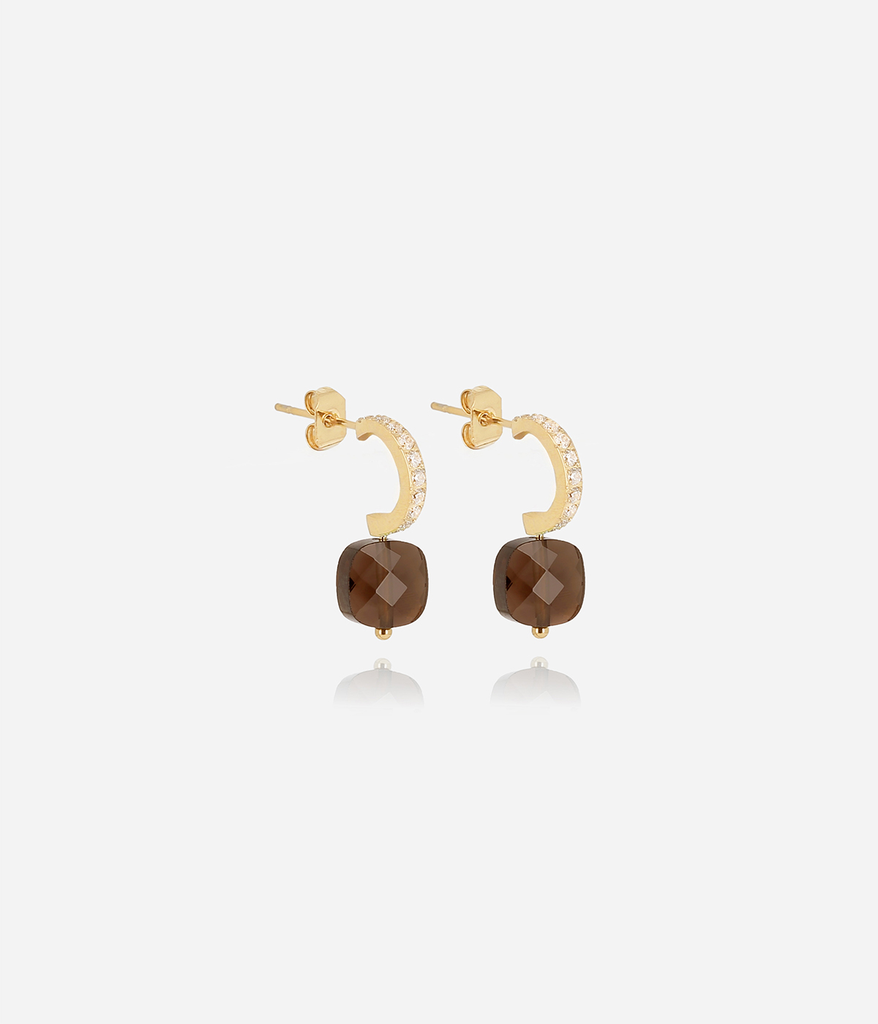 [SEC15220-01DCF] Clarisse Earrings Dark brown