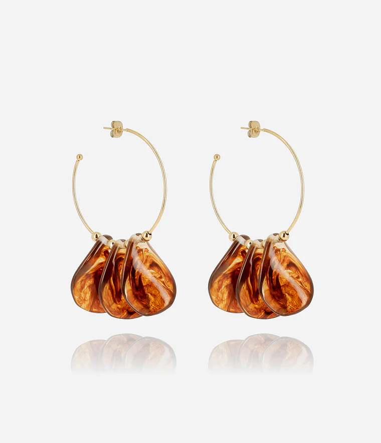 [SEL25990-01CFE] Ruta Earrings Brown