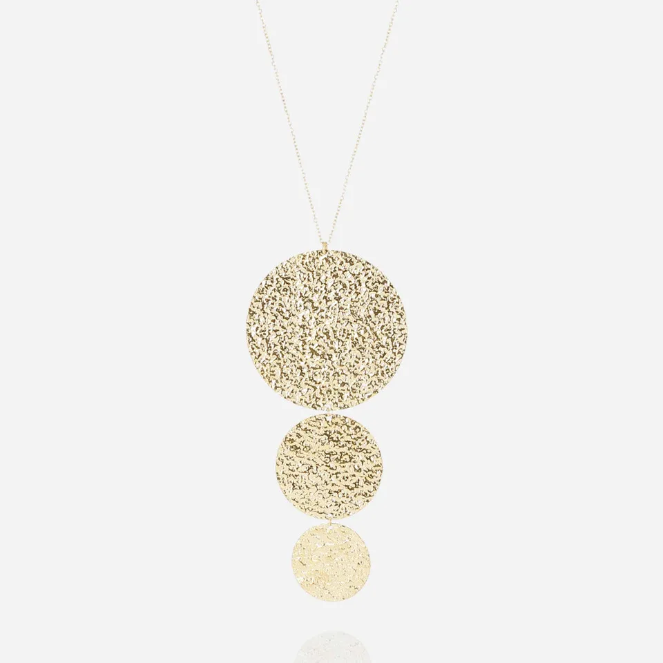Chain Necklace with Textured Round Pendants