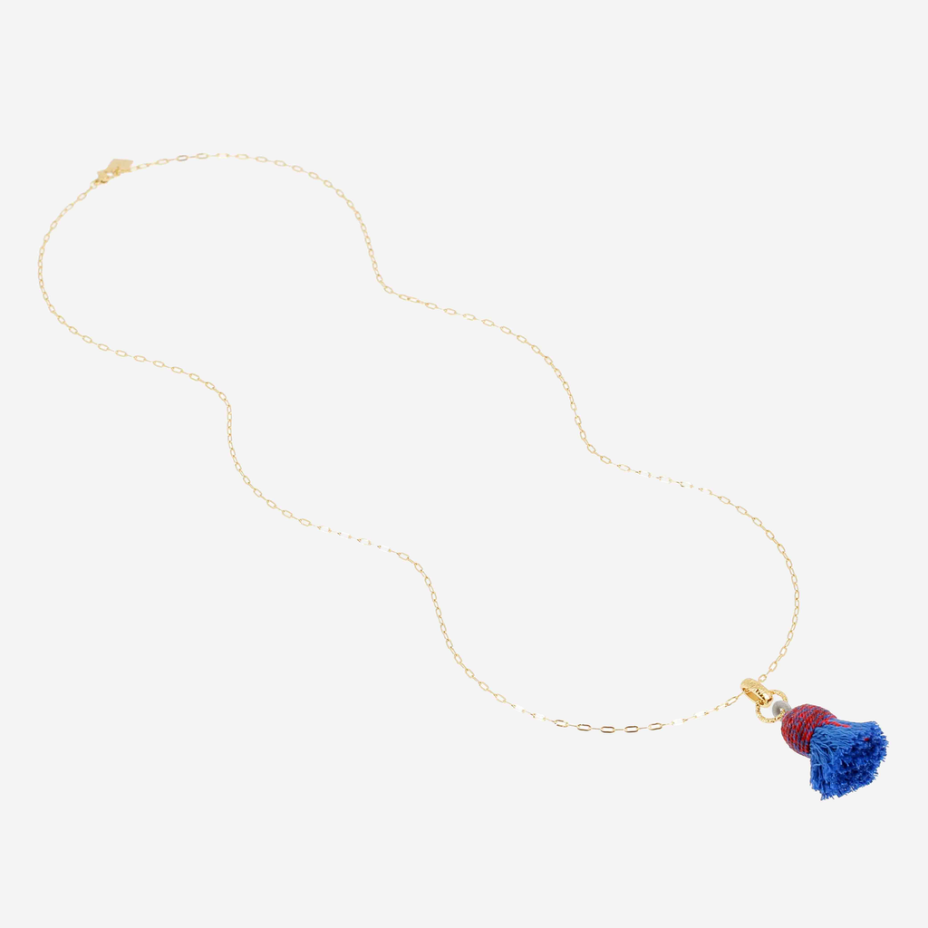 [SNL26021-01BLU] Daphnée Necklace  Blue