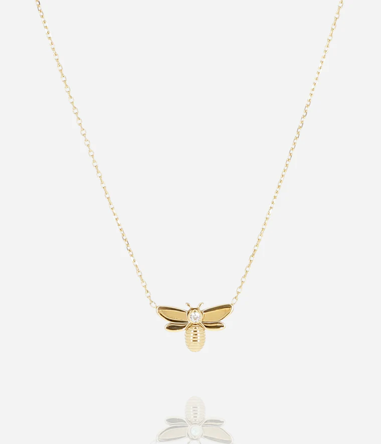 [SNS25384-01WHT] Abeja Necklace