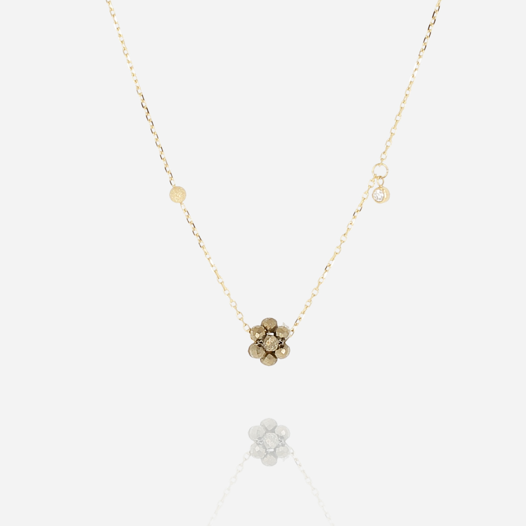 [SNS25467-01BRW] Bacca Necklace Dark Gray