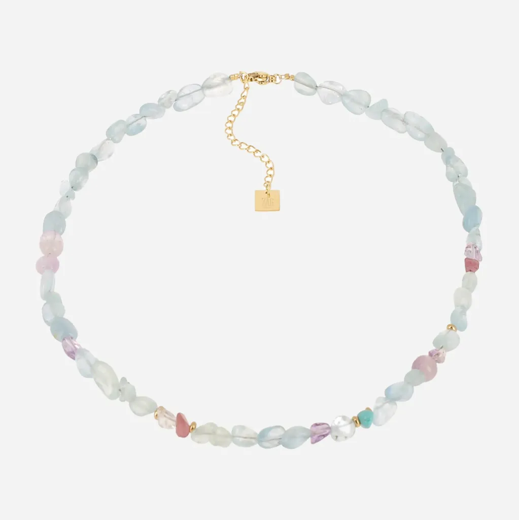 Beaded Necklace with Gold-Tone Accents