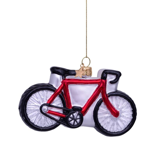 [ORNAMENT GLASS RED RACING BIKE H7CM] ORNAMENT GLASS RED RACING BIKE H7CM