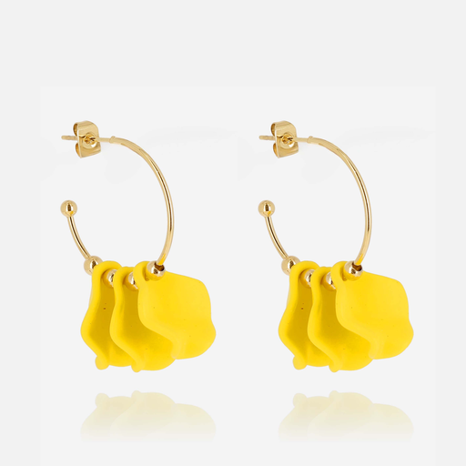 [SEC25591-01YEL] Leafy Earring Yellow